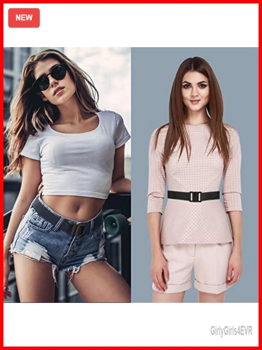 Invisible Elastic Belt for Women, Flat Plastic Buckle, Adjustable Shirt Tuck